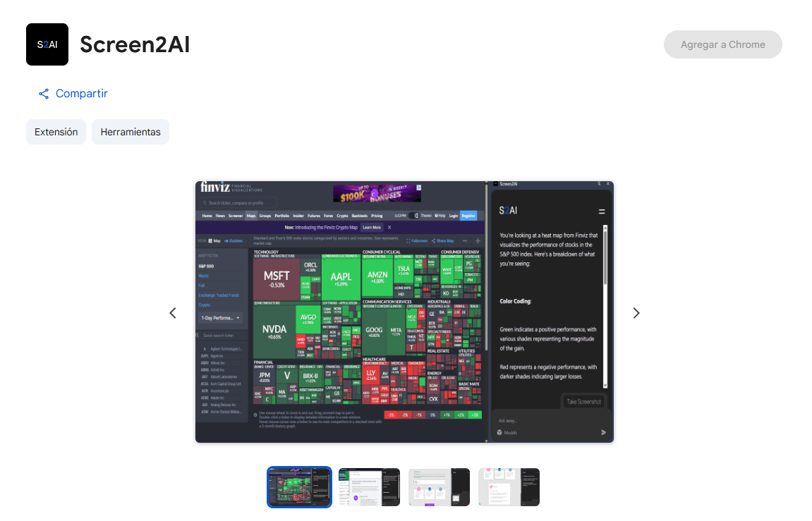 Screen2AI side panel answering a question about a page error