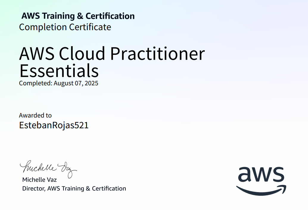 AWS Cloud Practitioner certificate